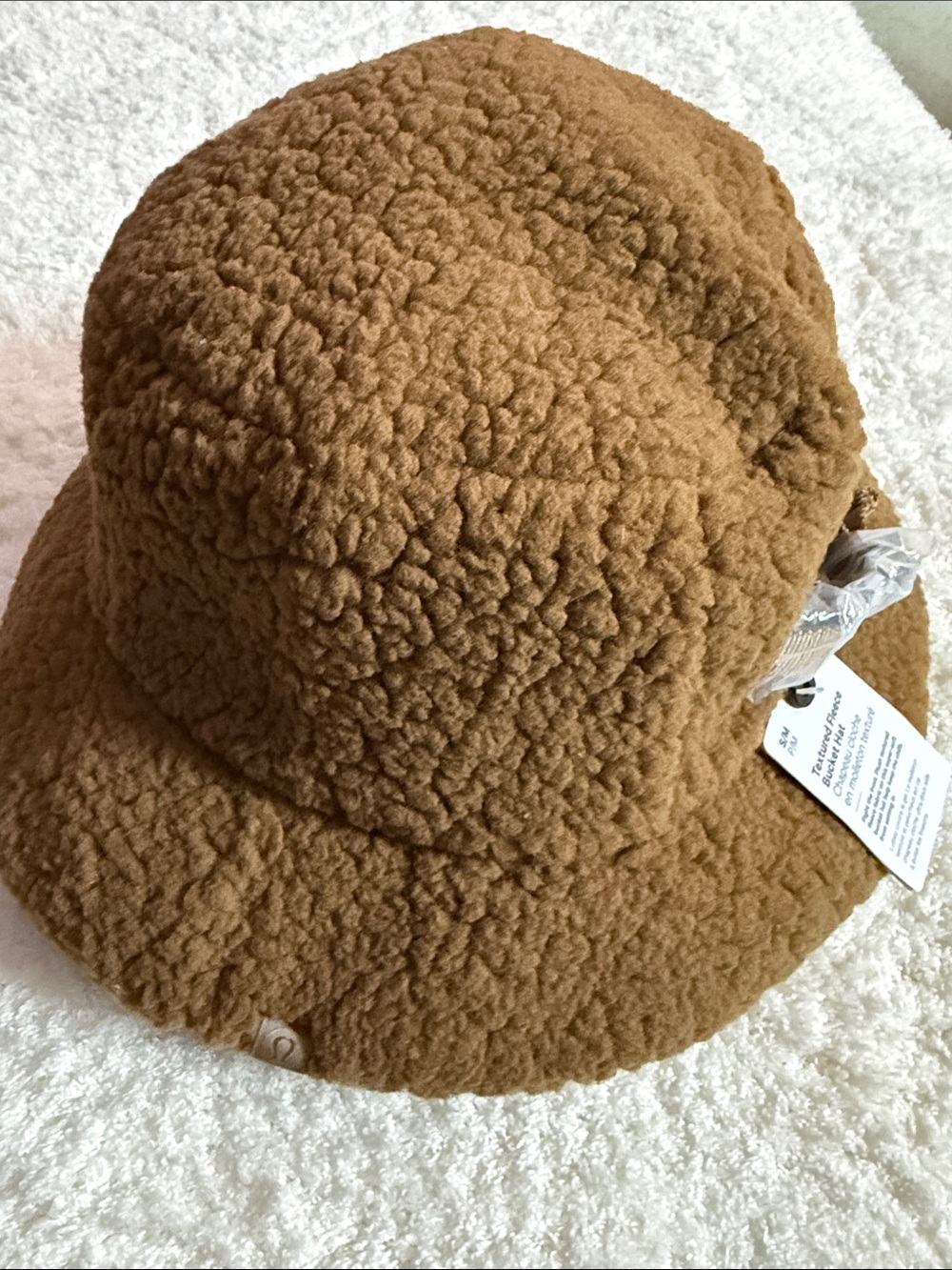 Lululemon-NWT S/M Sherpa Textured Fleece Bucket Hat - Allspice Brown - Picture 2 of 4
